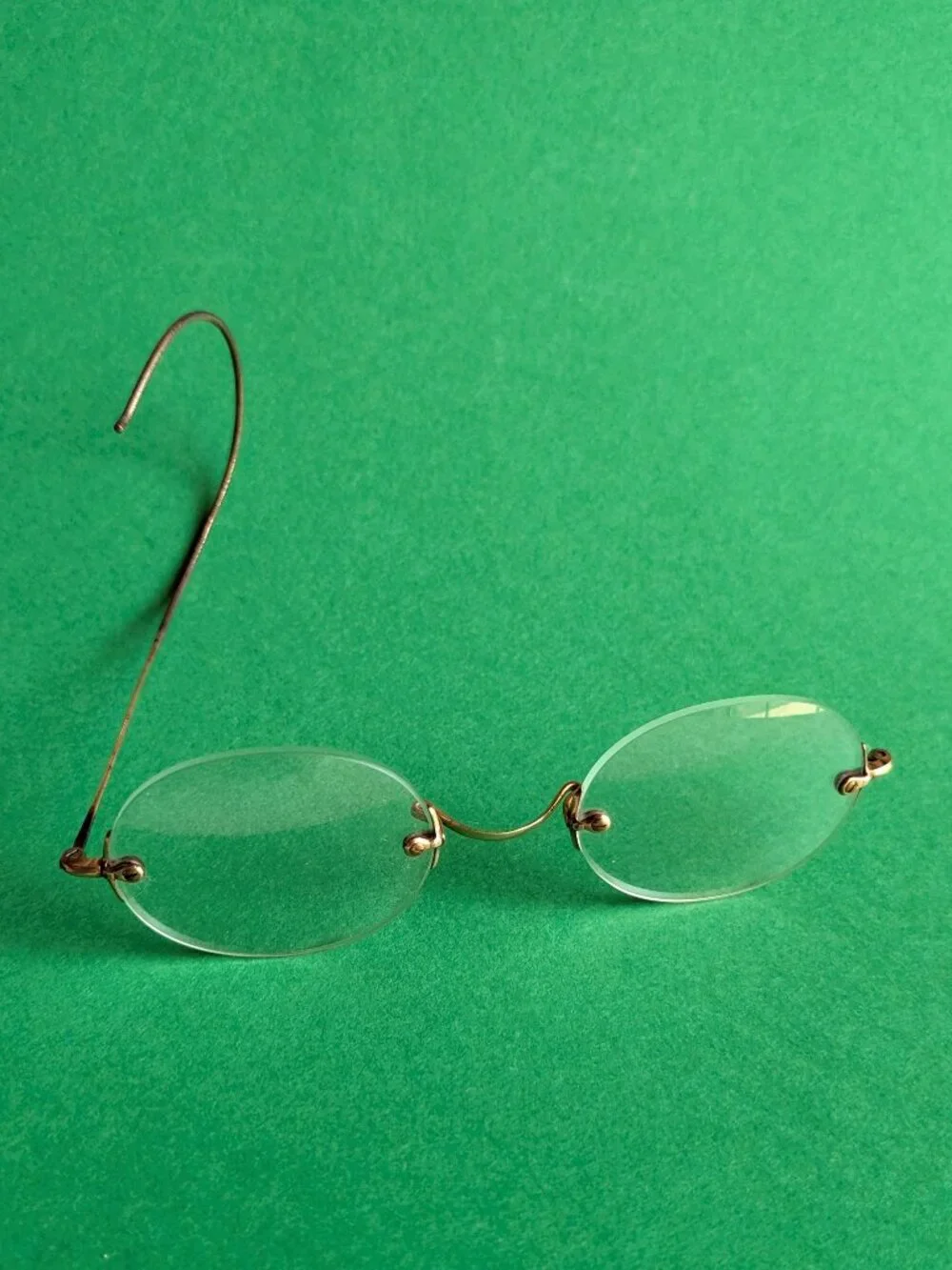 Antique 12K Gold Filled HARDY Rimless Spectacles Eyeglasses 1900s